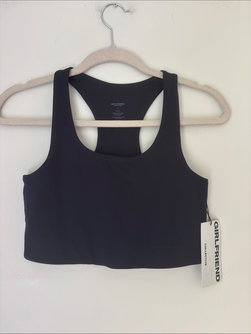 girlfriend collective navy Paloma Racerback Sports Bra